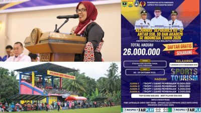 Suasana Meriah Warnai Pembukaan Turnamen Sepak Bola Cimparuh League 2025 oleh Wawako Pariaman